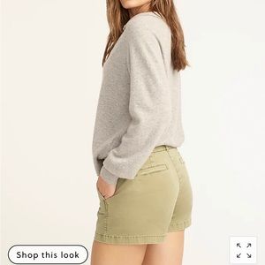 J. Crew 4" stretch chino short in Olive Sand. Size 6. NWT.